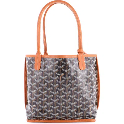 Pre-owned Goyard  Goyard Anjou Reversible Tote Coated Canvas Mini In Multi