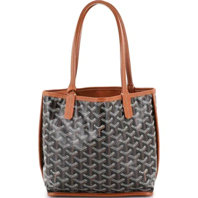 Pre-owned Goyard  Goyard Anjou Reversible Tote Coated Canvas Mini In Multi
