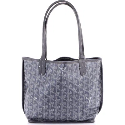 Pre-owned Goyard  Goyard Anjou Reversible Tote Coated Canvas Mini In Gray