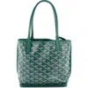 Pre-owned Goyard  Goyard Anjou Reversible Tote Coated Canvas Mini In Green