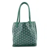 Pre-owned Goyard  Goyard Anjou Reversible Tote Coated Canvas Mini In Green