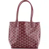 Pre-owned Goyard  Goyard Anjou Reversible Tote Coated Canvas Mini In Burgundy