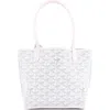 Pre-owned Goyard  Goyard Anjou Reversible Tote Coated Canvas Mini In White