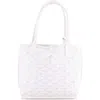 Pre-owned Goyard  Goyard Anjou Reversible Tote Coated Canvas Mini In White