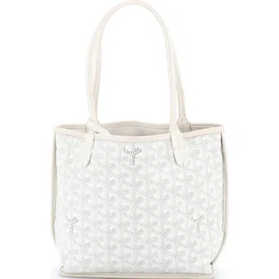 Pre-owned Goyard  Goyard Anjou Reversible Tote Coated Canvas Mini In Red