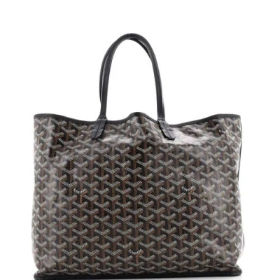Pre-owned Goyard  Goyard Anjou Reversible Tote Coated Canvas Pm In Black