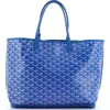 Pre-owned Goyard  Goyard Anjou Reversible Tote Coated Canvas Pm In Blue