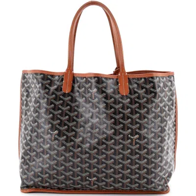 Pre-owned Goyard  Goyard Anjou Reversible Tote Coated Canvas Pm In Brown