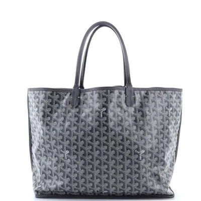 Pre-owned Goyard  Goyard Anjou Reversible Tote Coated Canvas Pm In Gray