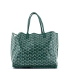 Pre-owned Goyard  Goyard Anjou Reversible Tote Coated Canvas Pm In Green