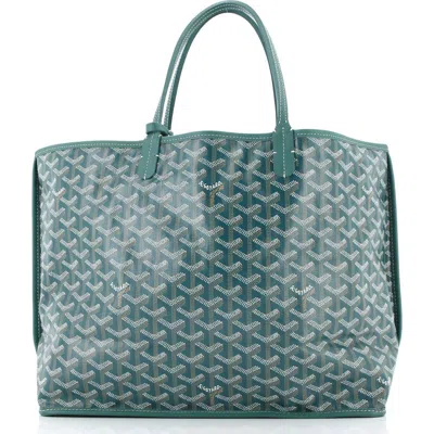 Pre-owned Goyard  Goyard Anjou Reversible Tote Coated Canvas Pm In Green