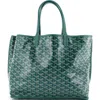Pre-owned Goyard  Goyard Anjou Reversible Tote Coated Canvas Pm In Green