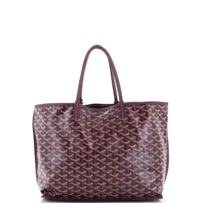 Pre-owned Goyard  Goyard Anjou Reversible Tote Coated Canvas Pm In Red