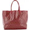Pre-owned Goyard  Goyard Anjou Reversible Tote Coated Canvas Pm In Red