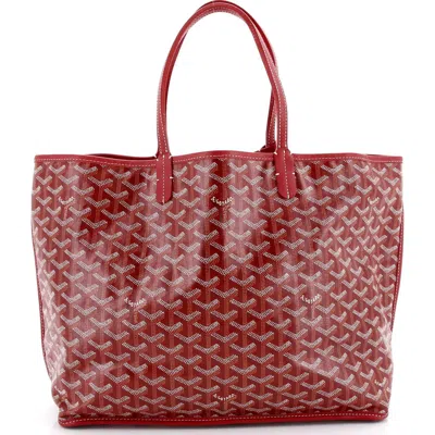 Pre-owned Goyard  Goyard Anjou Reversible Tote Coated Canvas Pm In Red