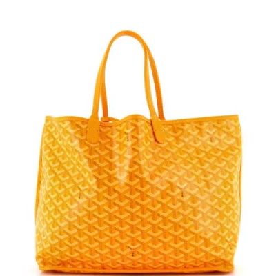 Pre-owned Goyard  Goyard Anjou Reversible Tote Coated Canvas Pm In Yellow