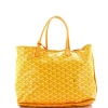 Pre-owned Goyard  Goyard Anjou Reversible Tote Coated Canvas Pm In Yellow