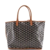 Pre-owned Goyard  Goyard Anjou Reversible Tote Printed Coated Canvas Gm In Black