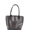 Pre-owned Goyard  Goyard Anjou Reversible Tote Printed Coated Canvas Mini In Black