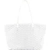 Pre-owned Goyard  Goyard Artois Tote Coated Canvas Gm In White