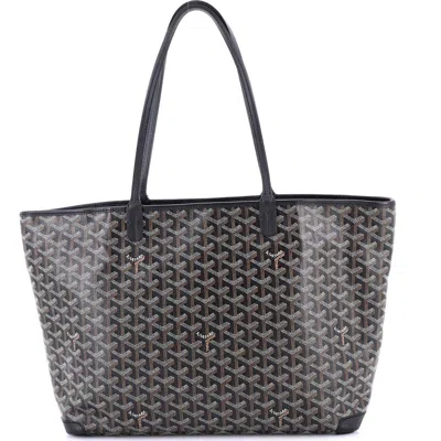 Pre-owned Goyard  Goyard Artois Tote Coated Canvas Mm In Black
