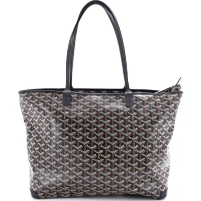 Pre-owned Goyard  Goyard Artois Tote Coated Canvas Mm In Black