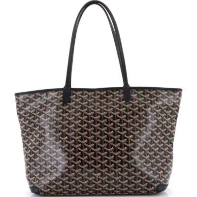 Pre-owned Goyard  Goyard Artois Tote Coated Canvas Mm In Black