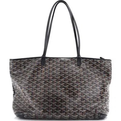 Pre-owned Goyard  Goyard Artois Tote Coated Canvas Mm In Black