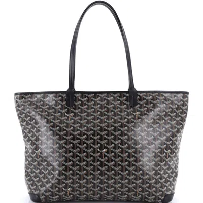 Pre-owned Goyard  Goyard Artois Tote Coated Canvas Mm In Black