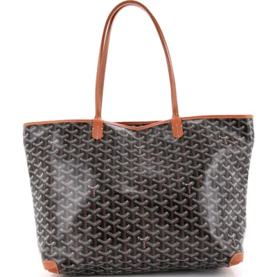 Pre-owned Goyard  Goyard Artois Tote Coated Canvas Mm In Black