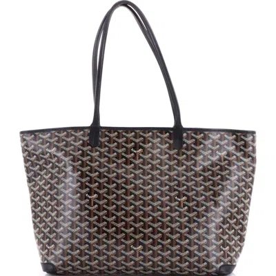 Pre-owned Goyard  Goyard Artois Tote Coated Canvas Mm In Black