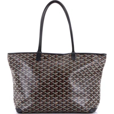 Pre-owned Goyard  Goyard Artois Tote Coated Canvas Mm In Black
