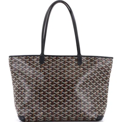 Pre-owned Goyard  Goyard Artois Tote Coated Canvas Mm In Black