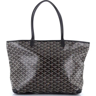 Pre-owned Goyard  Goyard Artois Tote Coated Canvas Mm In Black