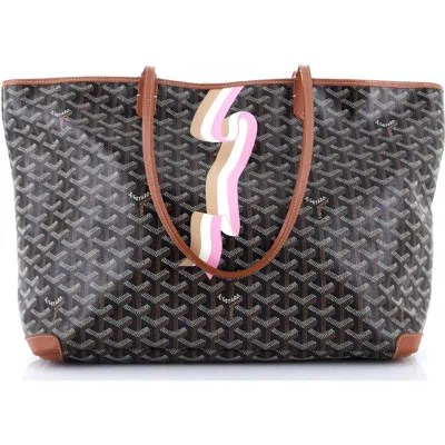 Pre-owned Goyard  Goyard Artois Tote Coated Canvas Mm In Brown