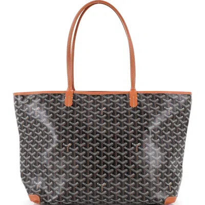 Pre-owned Goyard  Goyard Artois Tote Coated Canvas Mm In Black