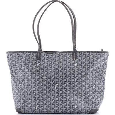 Pre-owned Goyard  Goyard Artois Tote Coated Canvas Mm In Gray