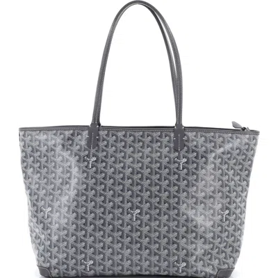 Pre-owned Goyard  Goyard Artois Tote Coated Canvas Mm In Gray