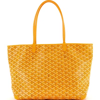 Pre-owned Goyard  Goyard Artois Tote Coated Canvas Mm In Yellow