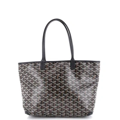 Pre-owned Goyard  Goyard Artois Tote Coated Canvas Pm In Black