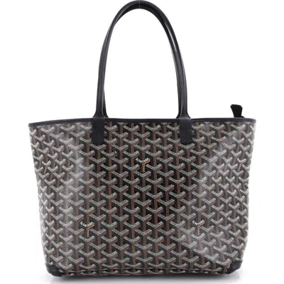 Pre-owned Goyard  Goyard Artois Tote Coated Canvas Pm In Black