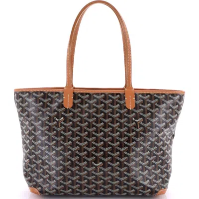 Pre-owned Goyard  Goyard Artois Tote Coated Canvas Pm In Black
