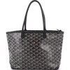 Pre-owned Goyard  Goyard Artois Tote Coated Canvas Pm In Black