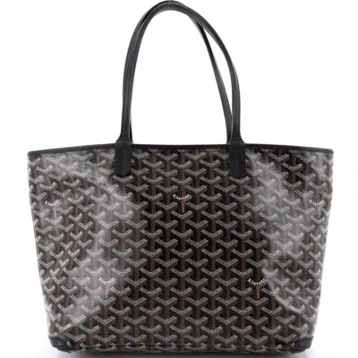 Pre-owned Goyard  Goyard Artois Tote Coated Canvas Pm In Black