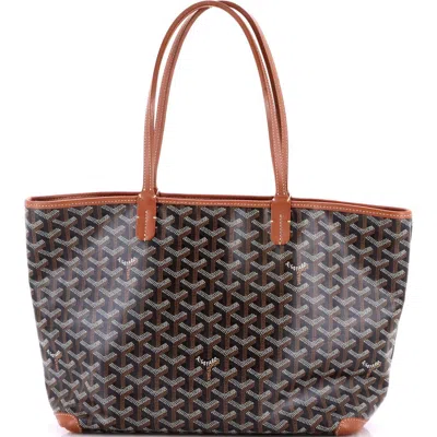 Pre-owned Goyard  Goyard Artois Tote Coated Canvas Pm In Brown