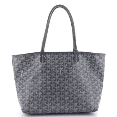 Pre-owned Goyard  Goyard Artois Tote Coated Canvas Pm In Gray