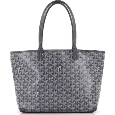 Pre-owned Goyard  Goyard Artois Tote Coated Canvas Pm In Gray