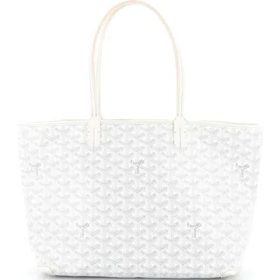 Pre-owned Goyard  Goyard Artois Tote Coated Canvas Pm In White