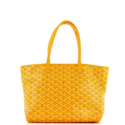 Pre-owned Goyard  Goyard Artois Tote Coated Canvas Pm In Yellow