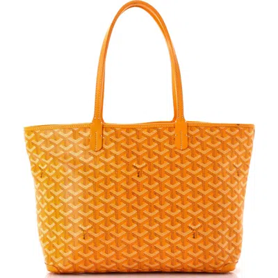 Pre-owned Goyard  Goyard Artois Tote Coated Canvas Pm In Yellow